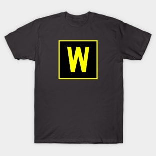 W - Whiskey - FAA taxiway sign, phonetic alphabet T-Shirt